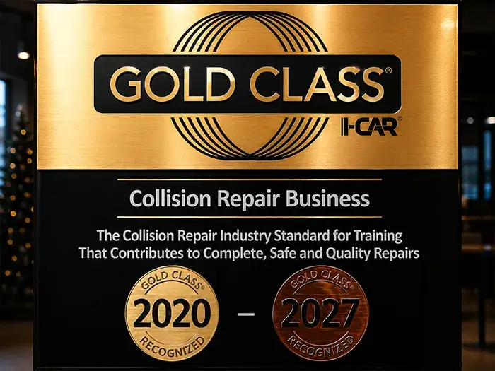 I-CAR Gold Class certification recognizing Fireplace Auto Collision for collision repair training and education.