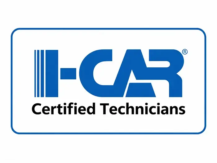 I-CAR Certified Technicians certification displayed by Fireplace Auto Collision.