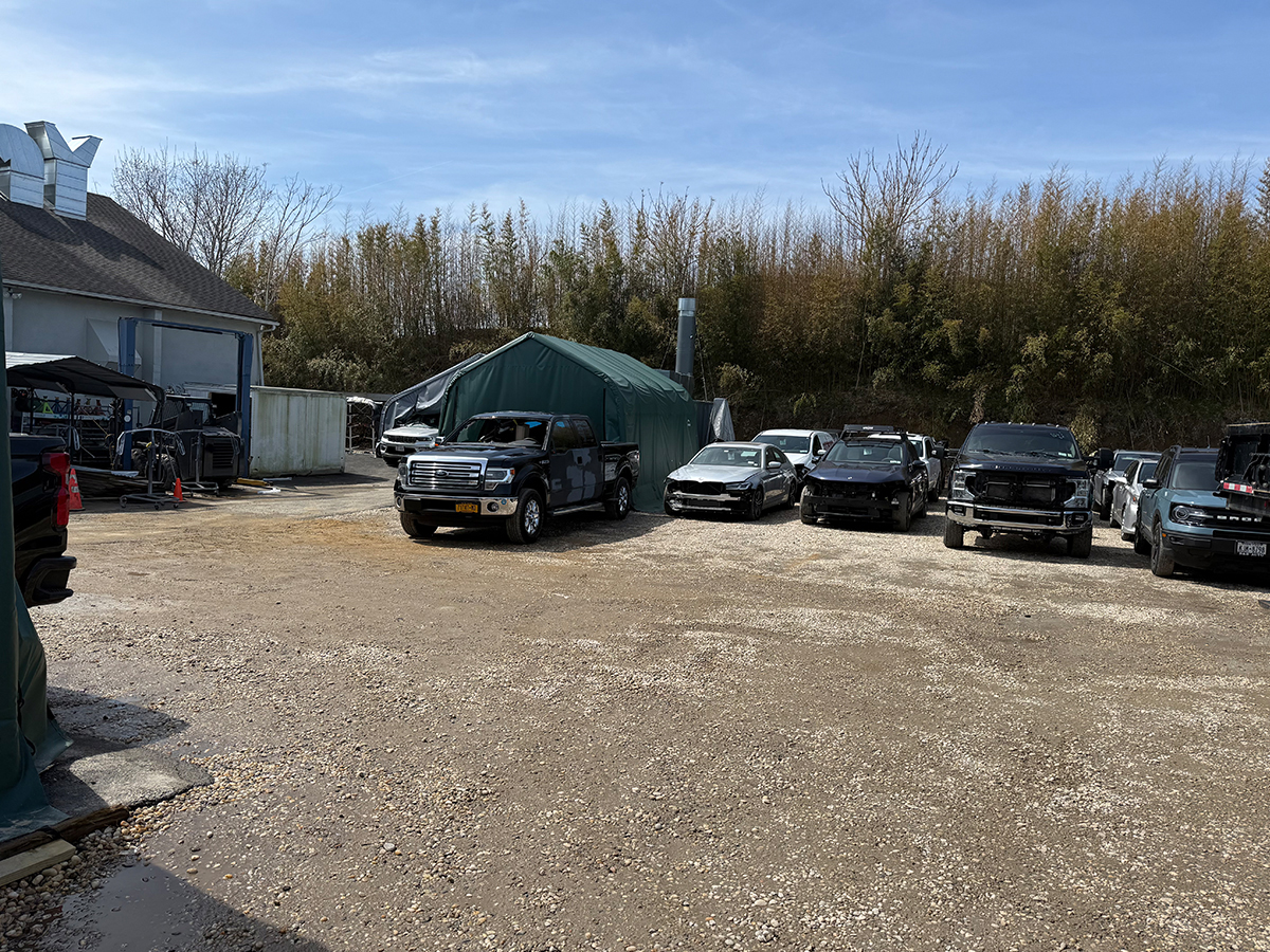 Exterior view of Fireplace Auto Collision facility in East Hampton, NY.
